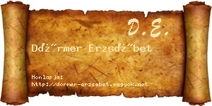 Dörmer Erzsébet névjegykártya